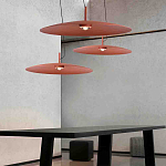 Подвесной светильник круглой формы с коричневым металлическим абажуром Halo Drift варинант исполнения - 3 | Loft Concept в Челябинске