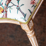 Стул из массива бука бежевый с изображением птиц и цветов Beige Green Chinoiserie Peach Garden Chair варинант исполнения - 5 | Loft Concept в Челябинске