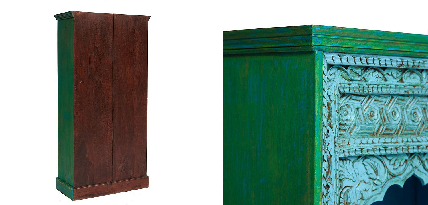 Стеллаж Indian Antique Mango Tree blue/green - Loft-Concept в Челябинске