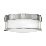 Потолочный светильник для ванных комнат цвета никель с плафоном из опалового стекла и декоративными держателями Hinkley варинант исполнения - 1 | Loft Concept в Челябинске