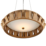 Люстра круглая из толстых деревянных реек Wooden Slats варинант исполнения - 3 | Loft Concept в Челябинске