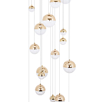 Каскадная люстра с плафонами в виде хрустальных сфер Esme Sphere Crystal Brass Cascade Chandelier 25 варинант исполнения - 3 | Loft Concept в Челябинске