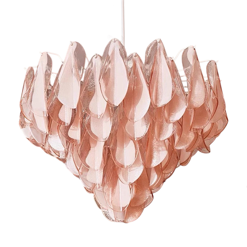 Люстра с каскадом из стекляных розовых лепестков Petalled Illuminator Белый Розовый Люстра с каскадом из стекляных розовых лепестков Petalled Illuminator Белый Розовый в Челябинске | Loft Concept