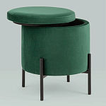 Зеленый пуф на черных ножках SANJAY варинант исполнения - 2 | Loft Concept в Челябинске