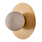 Бра круглое с плафоном из натурального камня на латунном основании Cryptocrystalline Stone варинант исполнения - 1 | Loft Concept в Челябинске