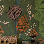 Обои ручная роспись Malwa Original colourway on Olive tobacco варинант исполнения - 2 | Loft Concept в Челябинске