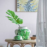 Ваза с зелёными листьями и крышкой Vase Green Leaves варинант исполнения - 1 | Loft Concept в Челябинске