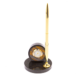 Часы настольные с ручкой из натурального камня Stone Clock варинант исполнения - 10 | Loft Concept в Челябинске