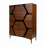 Высокий комод с узором из шпона на фасаде Sahara варинант исполнения - 3 | Loft Concept в Челябинске