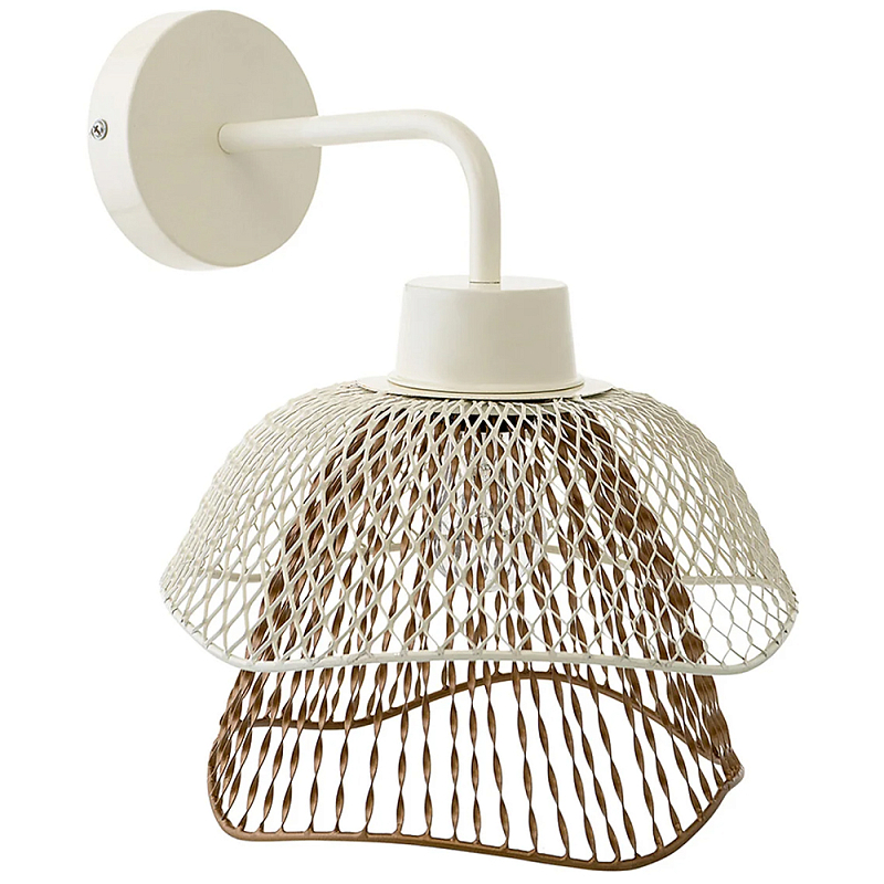 Бра с сетчатым металлическим абажуром Beige Gold Mesh Lampshade Бежевый Золотой Бра с сетчатым металлическим абажуром Beige Gold Mesh Lampshade Бежевый Золотой в Челябинске | Loft Concept