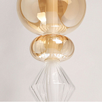 Подвесной светильник с вертикальной композицией из прозрачных и янтарных стеклянных шаров и ромбов Gabriel Scott Luna варинант исполнения - 4 | Loft Concept в Челябинске