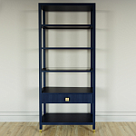 Стеллаж Elsa Dreams Blue со стеклянными полками и ящиком варинант исполнения - 4 | Loft Concept в Челябинске