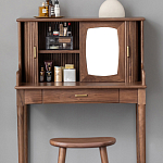 Туалетный стол деревянный с ящиком и зеркалом Moon Walnut Furniture варинант исполнения - 5 | Loft Concept в Челябинске