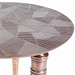 Кофейный столик с рельефной столешницей из металла Aplika Bronze варинант исполнения - 4 | Loft Concept в Челябинске