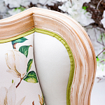 Диван двухместный из натурального бука золотистый с изображением птиц и цветов Blooming Birds варинант исполнения - 2 | Loft Concept в Челябинске