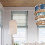 Люстра трехъярусная с декором из круглых деревянных бусин с кисточками Blue Wooden Beads Chandelier варинант исполнения - 4 | Loft Concept в Челябинске