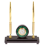 Часы настольные с двумя ручками из натурального камня Stone Clock варинант исполнения - 6 | Loft Concept в Челябинске