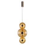 Подвесной светильник светодиодный со стеклянными плафонами янтарного цвета в форме дисков Savio Glass Disc варинант исполнения - 2 | Loft Concept в Челябинске