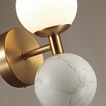 Бра с шарообразным матовым плафоном и шаром из камня на металлическом основании Orb Essence варинант исполнения - 6 | Loft Concept в Челябинске