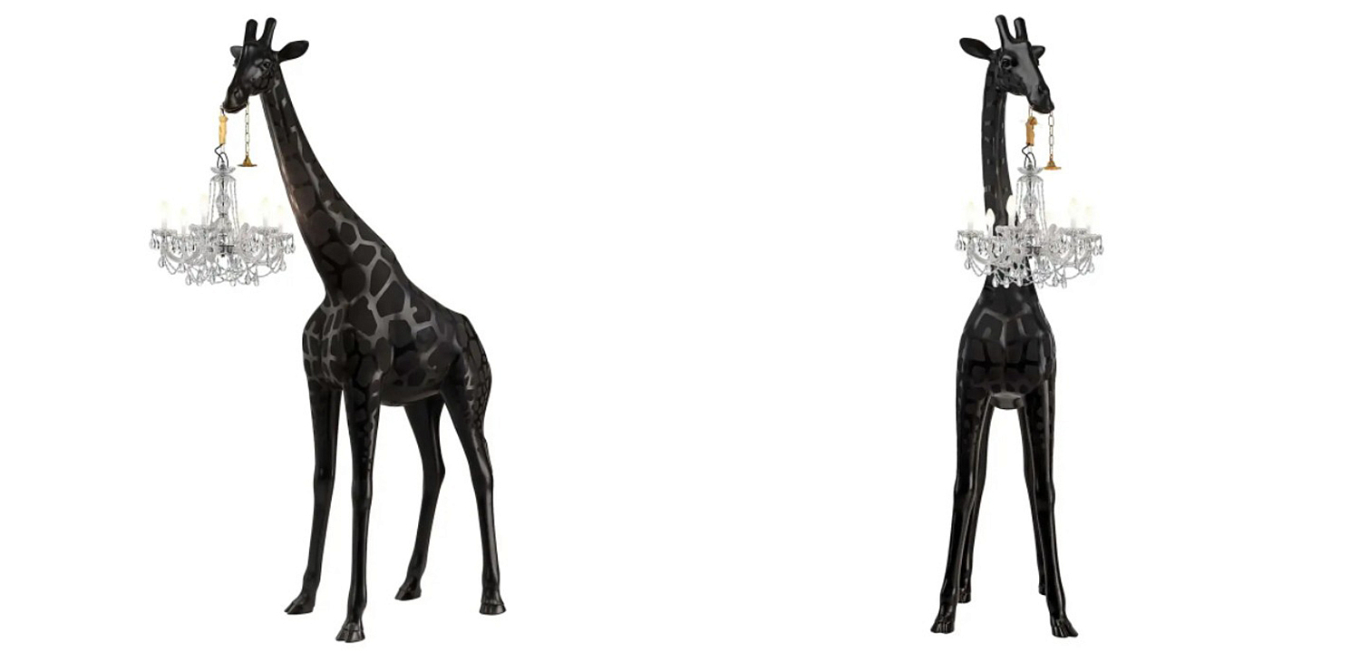 Торшер черный жираф в натуральную величину Giraffe Lamp large size Торшер черный жираф в натуральную величину Giraffe Lamp large size - Loft-Concept в Челябинске