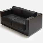 Дизайнерский кожаный диван черный Poltronova Saratoga Sofa варинант исполнения - 4 | Loft Concept в Челябинске