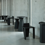 Круглый приставной столик из массива манго Piero Black Side Table варинант исполнения - 5 | Loft Concept в Челябинске