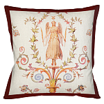 Декоративная подушка бежевая с растительным орнаментом Raffael Angel Beige Red Cushion варинант исполнения - 1 | Loft Concept в Челябинске