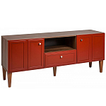 ТВ-тумба красная из массива бука с 2-мя дверками и ящиком Wenge Light варинант исполнения - 1 | Loft Concept в Челябинске