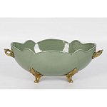 Чаша зеленого цвета из фарфора с волнообразным краем Eden Garden porcelain and bronze варинант исполнения - 3 | Loft Concept в Челябинске