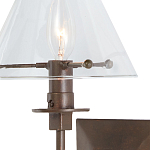 Бра с прозрачным стеклянным абажуром в форме конуса Bartolomeo Bronze варинант исполнения - 1 | Loft Concept в Челябинске