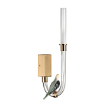 Бра с прозрачной изогнутой трубкой и декоративной фигуркой птицы Ganthea варинант исполнения - 1 | Loft Concept в Челябинске