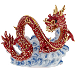 Декоративная фарфоровая статуэтка Китайский дракон на облаке Красный варинант исполнения - 1 | Loft Concept в Челябинске