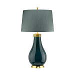 Настольная лампа с коническим дымчато-зелёным абажуром из искусственного шёлка Quintiesse варинант исполнения - 2 | Loft Concept в Челябинске
