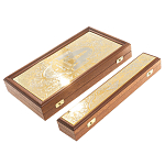 Нарды настольные из натурального камня лазурит и долерит Backgammon from Stone варинант исполнения - 12 | Loft Concept в Челябинске