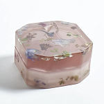 Шкатулка из эпоксидной смолы с цветами розовая Epoxy Resin Square Box Pink варинант исполнения - 5 | Loft Concept в Челябинске