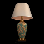 Настольная лампа бирюзовая с цветочным принтом Turquoise Flight варинант исполнения - 4 | Loft Concept в Челябинске