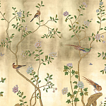 Обои ручная роспись Badminton Deep Rich Gold gilded paper варинант исполнения - 2 | Loft Concept в Челябинске