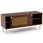 ТВ-тумба из ореха с плетеным декором Eland Wooden Wicker TV Stand варинант исполнения - 2 | Loft Concept в Челябинске