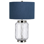 Настольная лампа с цилиндрическим абажуром и прозрачным стеклянным основанием Quintiesse варинант исполнения - 7 | Loft Concept в Челябинске