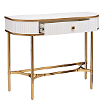 Консоль с ящиком белая с золотом Textured White Console with Gold варинант исполнения - 2 | Loft Concept в Челябинске