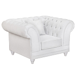 Кресло низкое с мягкой обивкой из велюра на 4-х ножках из массива березы Sophie Armchair white варинант исполнения - 1 | Loft Concept в Челябинске