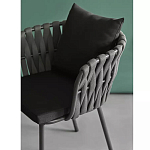 Стул мягкий с декором в виде плетеных лент на спинке и подлокотниках Semicircular Chair Decorated with Ribbons варинант исполнения - 4 | Loft Concept в Челябинске