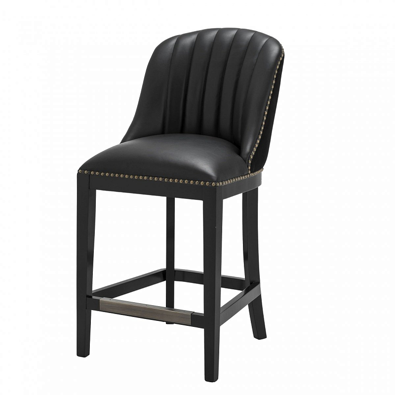 Полубарный стул Eichholtz Counter Stool Balmore Черный Латунь Античная полированная Полубарный стул Eichholtz Counter Stool Balmore Черный Латунь Античная полированная в Челябинске | Loft Concept