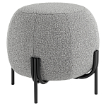 Пуф в ткани букле серого цвета Pikelet варинант исполнения - 1 | Loft Concept в Челябинске