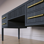 Большой Рабочий стол Primo с 5 выдвижными ящиками Черный дуб варинант исполнения - 3 | Loft Concept в Челябинске