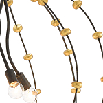 Люстра в форме шара с золотыми элементами на чёрном каркасе Arced Lines варинант исполнения - 1 | Loft Concept в Челябинске