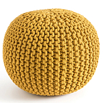 Круглый вязаный пуф Yellow Knitted Ball Pouf варинант исполнения - 1 | Loft Concept в Челябинске