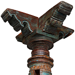 Антикварная колонна из массива тика Unique Indian Antique Column варинант исполнения - 2 | Loft Concept в Челябинске