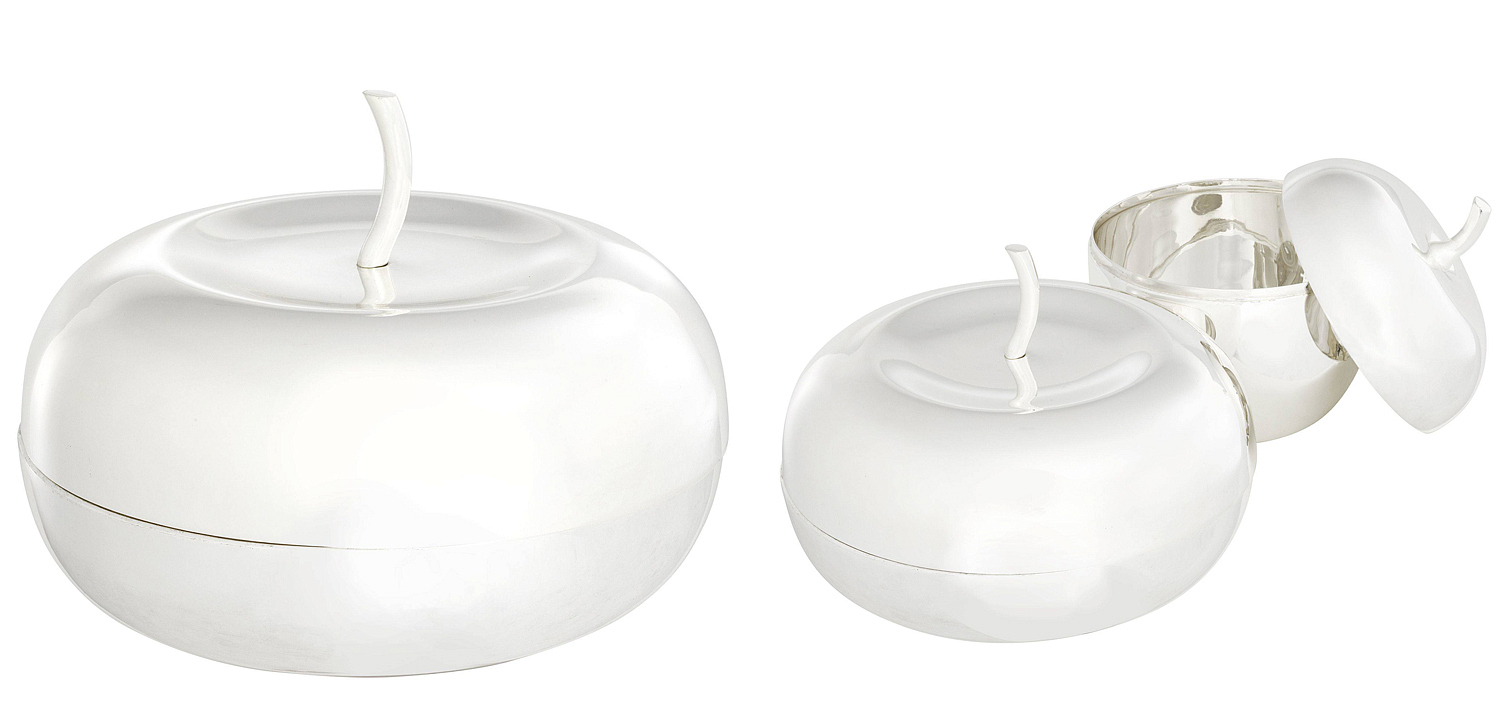 Комплект шкатулок Eichholtz Box Apple Set of 2 Silver Комплект шкатулок Eichholtz Box Apple Set of 2 Silver - Loft-Concept в Челябинске