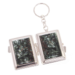 Зеркало брелок складное двухстороннее из натурального камня Серафинит Stone Mirrors варинант исполнения - 2 | Loft Concept в Челябинске